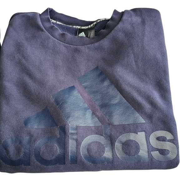 2 Pcs Adidas Men's Dark Blue Crewneck Sweater - Picture 3 of 4